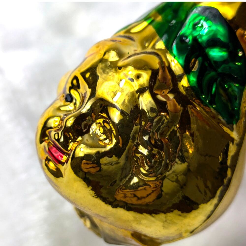 Pear Face Mercury Christmas Ornament Gold Child Antique West Germany Hand Blown - Picture 8 of 11